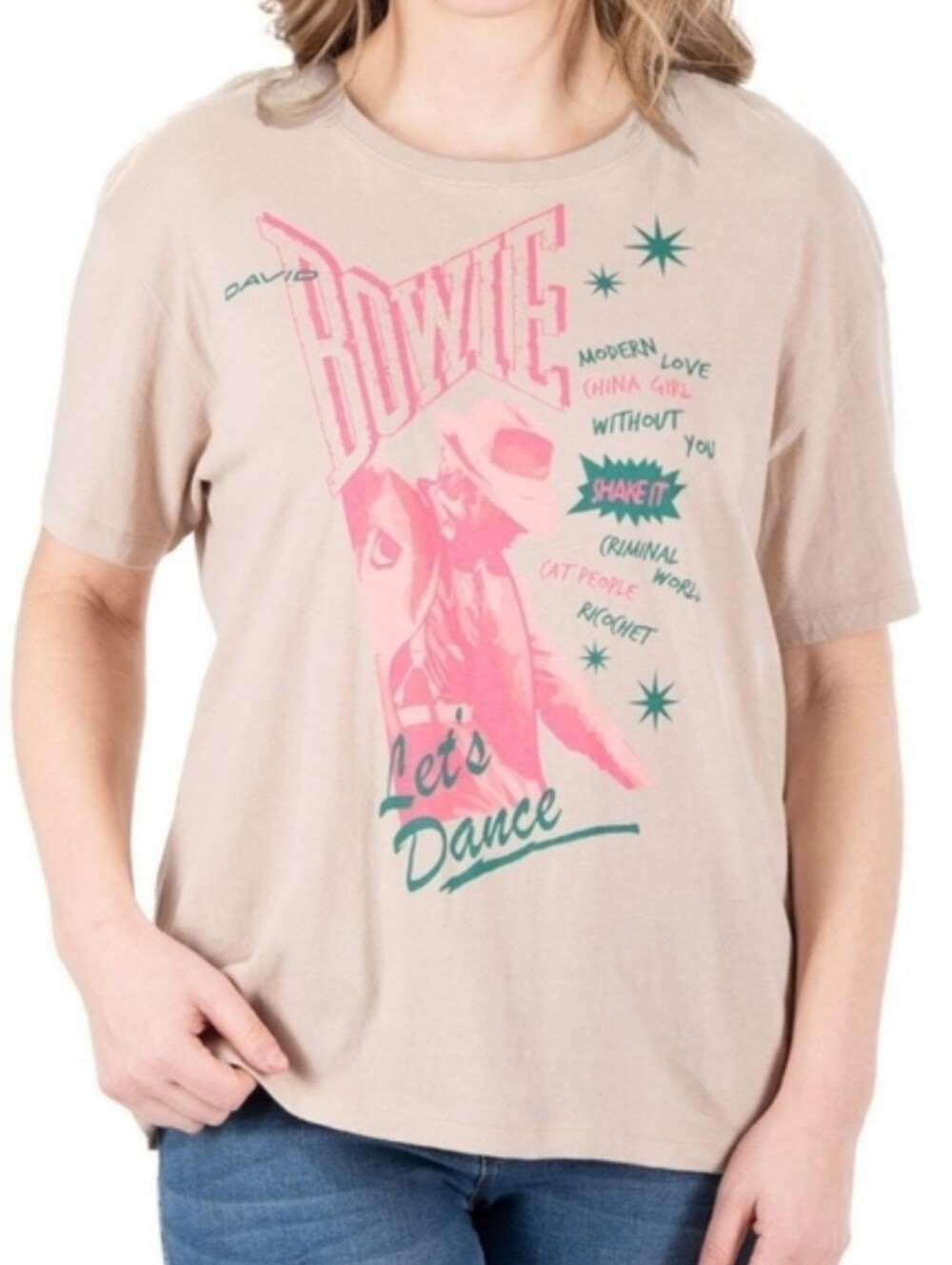 David Bowie Let's Dance Licensed Band Tee Tan M